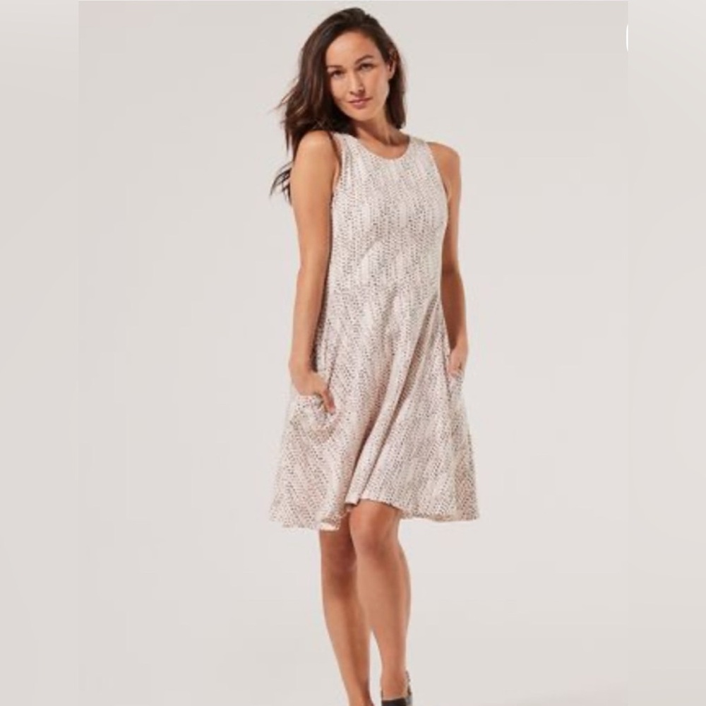 NWT Pact Pink Dot Fit & Flare Tank Dress size Small